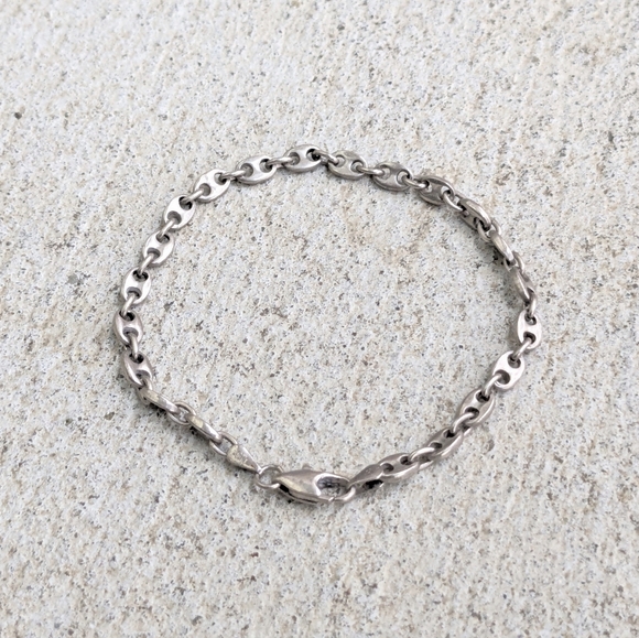Milor Jewelry - Vintage Milor Sterling Silver Bracelet Anchor Mariner Gucci 7.2y Italy Chain